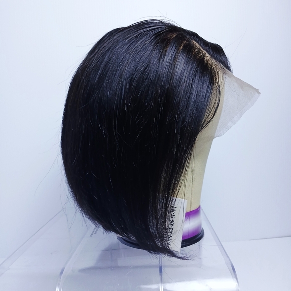 10 Inch Human Hair Pre-plucked Lace Front Wig 13x4 HD Lace Natural Black Bob New - Picture 4 of 11